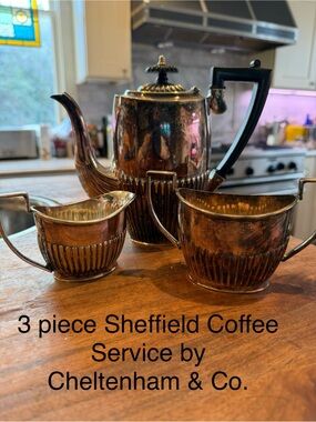 Sheffield 3-Piece Coffee Service - Silver Plate by Cheltenham & Co.